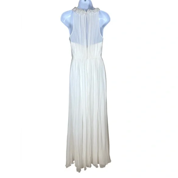 BHLDN Hitherto Camila Silk Maxi Dress Ivory Sheer Bridal Size 4 - Picture 4 of 8